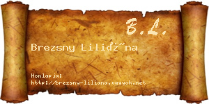 Brezsny Liliána névjegykártya
